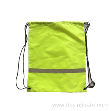 Drawstring Backpack Bag With Reflective Tape